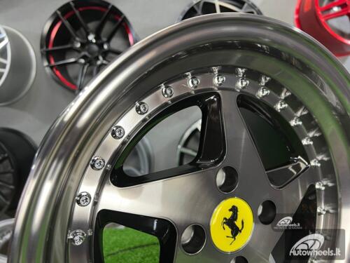 Ratlankis Akron Ferrari 348TS Style 15X8.25J 4X100 ET25 73.1 Black with tinted face