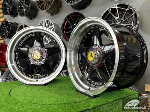 Ratlankis Ferrari Azev Type A design 17X8.5J 5X120/5X112 ET25 72.6 Black with polished lip