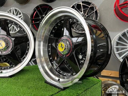 Ratlankis Ferrari Azev Type A design 17X8.5J 5X120/5X112 ET25 72.6 Black with polished lip