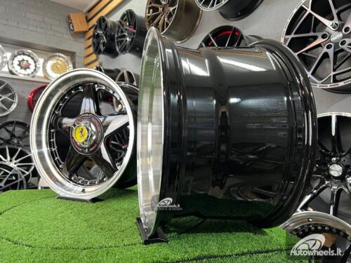 Ratlankis Ferrari Azev Type A design 17X8.5J 5X120/5X112 ET25 72.6 Black with polished lip