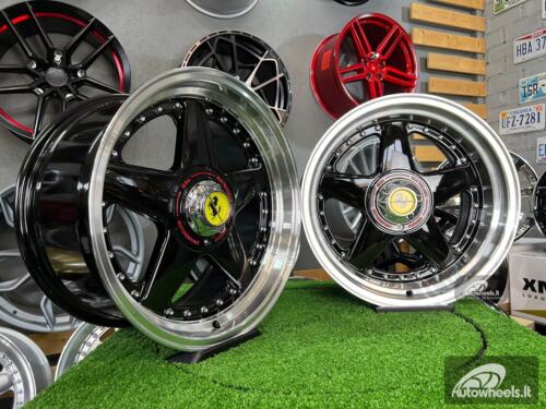 Ratlankis Ferrari Azev Type A design 17X8.5J 5X120/5X112 ET25 72.6 Black with polished lip