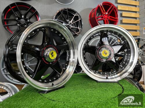 Ratlankis Ferrari Azev Type A design 17X8.5J 5X120/5X112 ET25 72.6 Black with polished lip