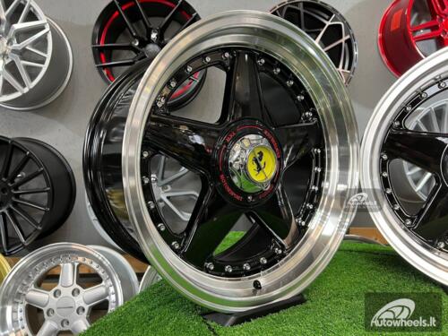 Ratlankis Ferrari Azev Type A design 17X8.5J 5X120/5X112 ET25 72.6 Black with polished lip