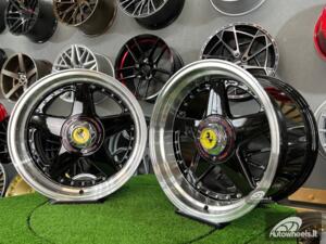 Ratlankis Ferrari Azev Type A design 17X8.5J 5X120/5X112 ET25 72.6 Black with polished lip