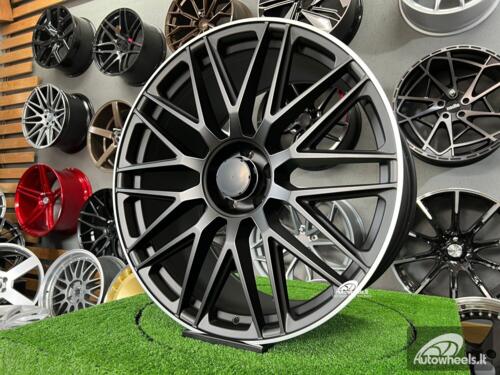 Ratlankis Albon 10 double-spoke AMG GLS style R22X9.5J 5X112 ET45 66.6 Satin black with machined edge