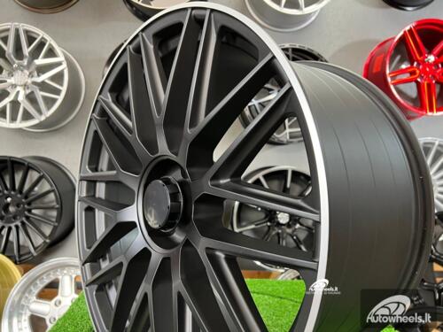 Ratlankis Albon 10 double-spoke AMG GLS style R22X9.5J 5X112 ET45 66.6 Satin black with machined edge