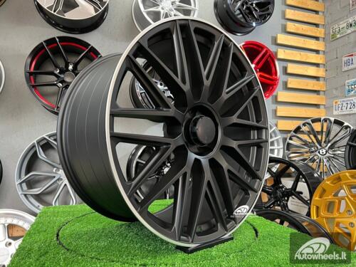 Ratlankis Albon 10 double-spoke AMG GLS style R22X9.5J 5X112 ET45 66.6 Satin black with machined edge