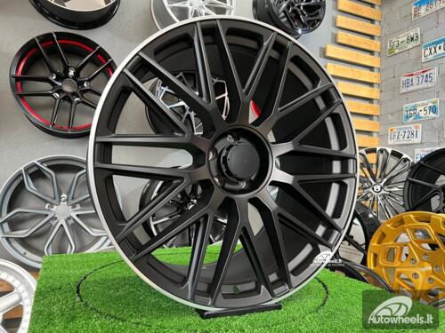 Ratlankis Albon 10 double-spoke AMG GLS style R22X9.5J 5X112 ET45 66.6 Satin black with machined edge