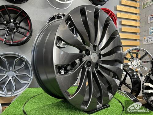 Ratlankis Tesla Model 3 Uberturbine style | R21X9J 5X114.3 ET40 64.1 Gloss gunmetal