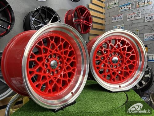 Ratlankis 59°North Wheels D-008 RED style 18X11J 5X114.3/5X120 ET8 74.1 Candy red center with machined lip