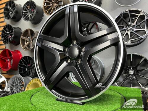 Ratlankis AMG Mercedes 5 Spoke G Class style 21X10J 5X130 ET50 84.1 Satin black with machined edge