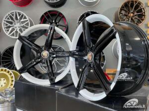 Ratlankis Forged Taycan style 21X11.5J 5X130 ET60 71.6 Black with white lip