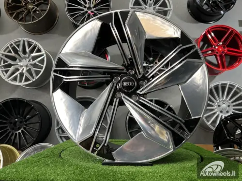 Ratlankis Forged  Audi E-Tron style 21X9.5J 5X112 ET33 66.45 Black hand polished face