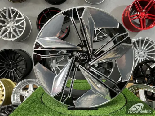 Ratlankis Forged  Audi E-Tron style 21X9.5J 5X112 ET33 66.45 Black hand polished face
