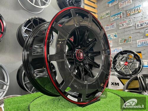 Ratlankis Forged Mercedes Brabus G Class style 22X10J 5X130 ET25 84.1 Black and red with real carbon fiber
