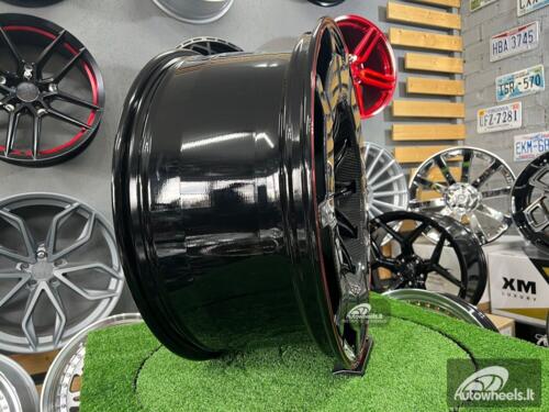 Ratlankis Forged Mercedes Brabus G Class style 22X10J 5X130 ET25 84.1 Black and red with real carbon fiber
