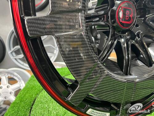 Ratlankis Forged Mercedes Brabus G Class style 22X10J 5X130 ET25 84.1 Black and red with real carbon fiber