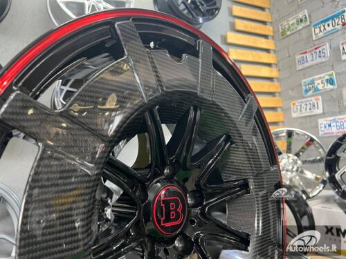 Ratlankis Forged Mercedes Brabus G Class style 22X10J 5X130 ET25 84.1 Black and red with real carbon fiber