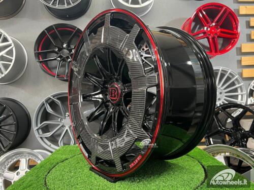 Ratlankis Forged Mercedes Brabus G Class style 22X10J 5X130 ET25 84.1 Black and red with real carbon fiber