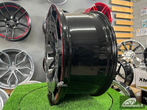 Ratlankis Forged Mercedes Brabus G Class style 22X10J 5X130 ET25 84.1 Black and red with real carbon fiber