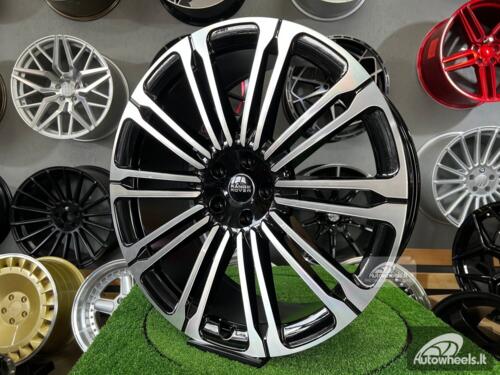 Ratlankis New Land Ranger Rover 10-Split Spoke 1075 style 23X9.5J 5X120 ET42.5 72.6 Black polished