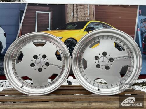 Ratlankis Mercedes AMG Aero 3 style Monoblock Performa25 17X9.5J 5X112 ET25 66.6 Silver with lip machined