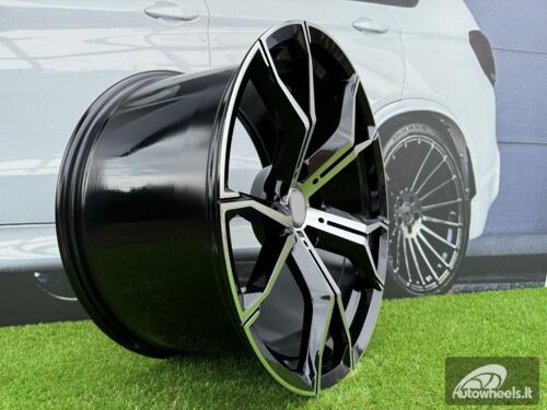 Ratlankis R20x10.5  5X112  ET  40  66.6  B5498  Black Polished (MB)  For BMW  (K2)  (Rear+Front)