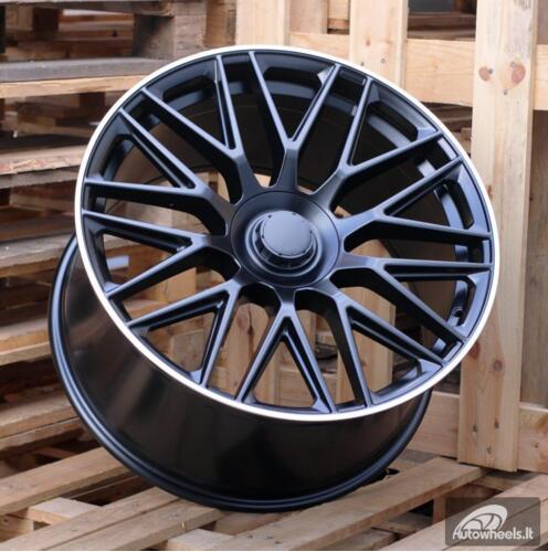 Ratlankis R22x10  5X112  ET  43  66.6  B1766  Black Half Matt+Polished Lip (BLHMPL)  For MER  (Z1)  (REAR+FRONT)