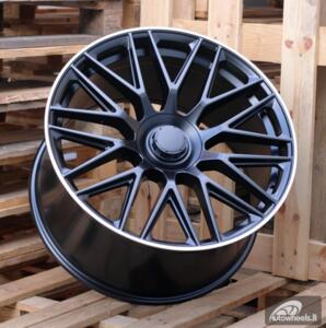 Ratlankis R22x10  5X112  ET  43  66.6  B1766  Black Half Matt+Polished Lip (BLHMPL)  For MER  (Z1)  (REAR+FRONT)