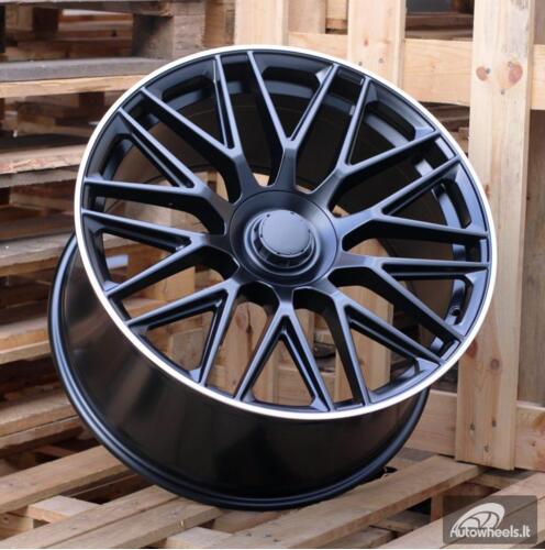 Ratlankis R22x9  5X112  ET  32  66.6  B1766  Black Half Matt+Polished Lip (BLHMPL)  For MER  (Z2)  (REAR+FRONT)