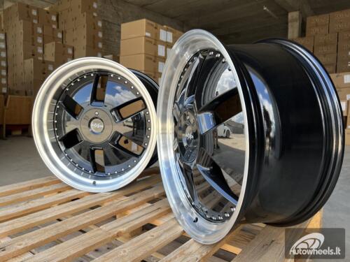 Ratlankis R21x9  5X112  ET  30  66.6  AT674  (LU1831)  Black+Polished Lip (BLPL)  For MER  (K3)  (MONOBLOCK Rear+Front)