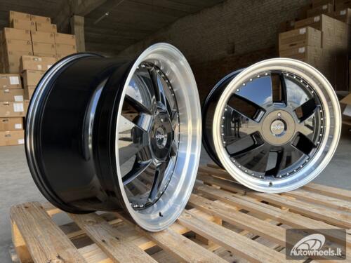 Ratlankis R21x9  5X112  ET  30  66.6  AT674  (LU1831)  Black+Polished Lip (BLPL)  For MER  (K3)  (MONOBLOCK Rear+Front)