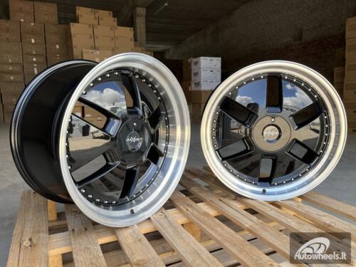 Ratlankis R21x9  5X112  ET  30  66.6  AT674  (LU1831)  Black+Polished Lip (BLPL)  For MER  (K3)  (MONOBLOCK Rear+Front)