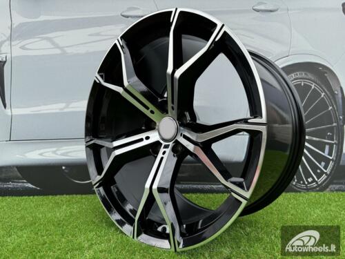 Ratlankis R20x11  5X120  ET  37  74.1  B5498  (HE5034)  Black Polished (MB)  For BMW  (P1+P2)  (Rear+Front)