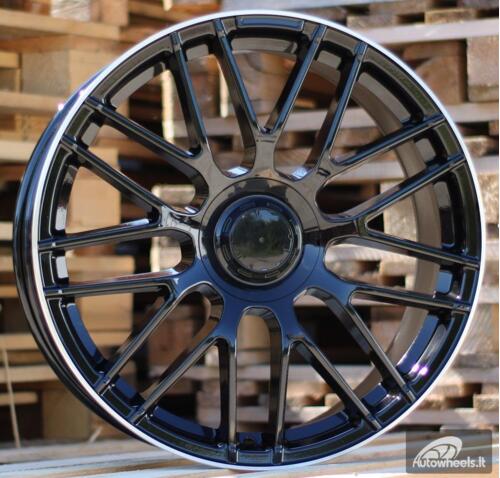 Ratlankis R20x8  5X112  ET  40  66.6  B1268  Black+Polished Lip (BLPL)  For MER  (Z1)  (Rear+Front)