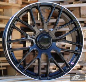 Ratlankis R20x8  5X112  ET  40  66.6  B1268  Black+Polished Lip (BLPL)  For MER  (Z1)  (Rear+Front)