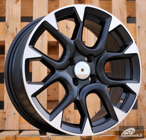 Ratlankis R16x6.5  4X98  ET  35  58.1  B1675  Black Polished Half Matt (MBHM)  For FIAT  (P+Z2)  (ABARTH Style)