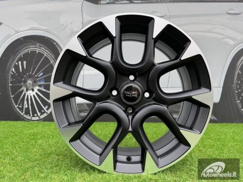 Ratlankis R16x6.5  4X98  ET  35  58.1  B1675  Black Polished Half Matt (MBHM)  For FIAT  (Z1)  (ABARTH Style)