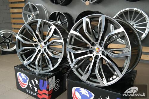 Ratlankis R21x11.5  5X120  ET  38  74.1  A5040  (BK510)  Grey Polished (MG)  For BMW  (K4)  (Rear+Front)