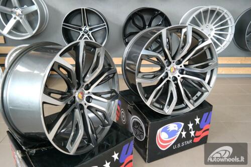 Ratlankis R21x11.5  5X120  ET  38  74.1  A5040  (BK510)  Grey Polished (MG)  For BMW  (K4)  (Rear+Front)