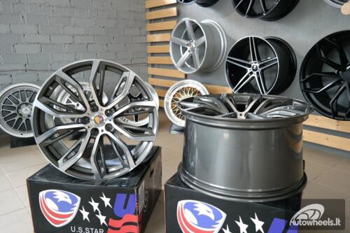 Ratlankis R21x11.5  5X120  ET  38  74.1  A5040  (BK510)  Grey Polished (MG)  For BMW  (K4)  (Rear+Front)