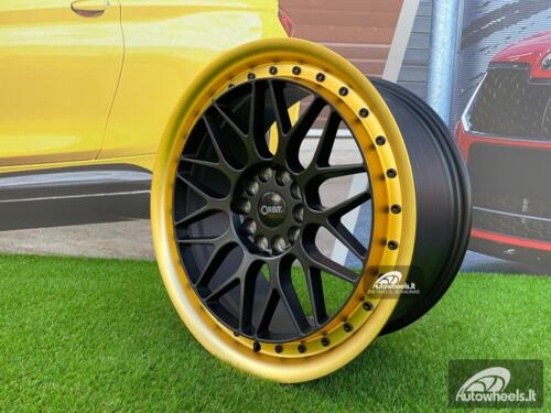 Ratlankis STR Orbit NZD style 18X8.5J 5X112/5X120 ET35 72.6 Satin Black with Gold Diamond Cut Lip