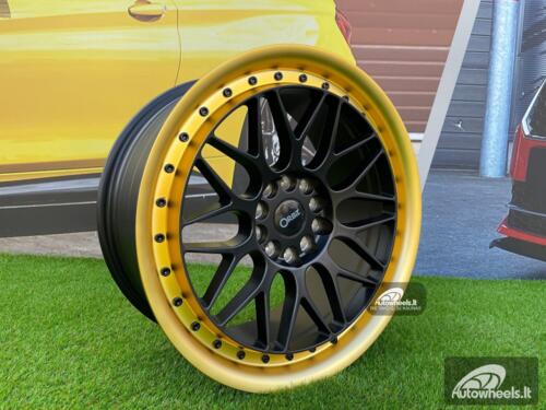 Ratlankis STR Orbit NZD style 18X8.5J 5X112/5X120 ET35 72.6 Satin Black with Gold Diamond Cut Lip