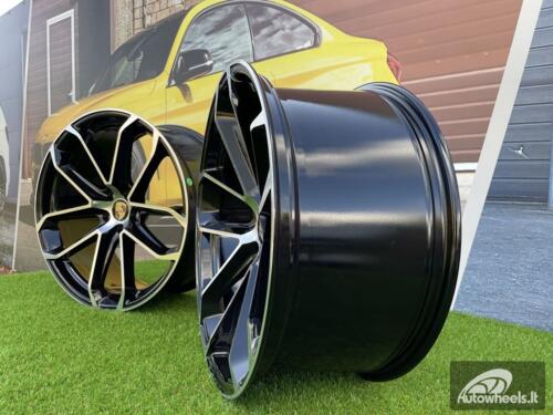 Ratlankis Gambit Porsche Macan style 21X9.5J 5X112 ET26 66.5 Black with Diamond Cut Face