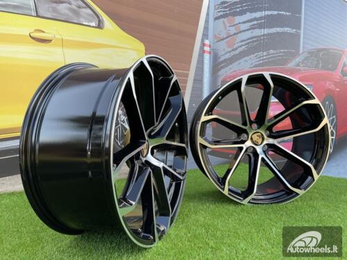 Ratlankis Gambit Porsche Macan style 21X9.5J 5X112 ET26 66.5 Black with Diamond Cut Face