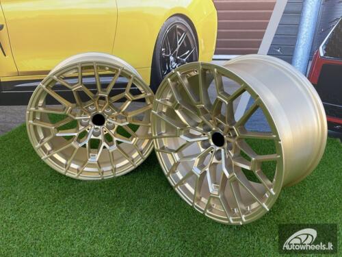 Ratlankis Forged BMW CSL 827M Style 19X10J 5X112 ET15 66.5 Frozen Gold