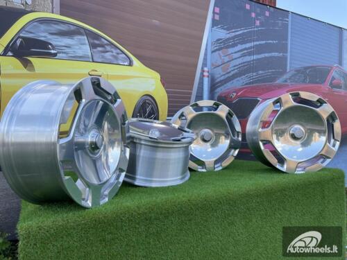Ratlankis Forged E/S Class Maybach monoblock style 21X9J 5X112 ET34 66.6 Silver with Polished Face