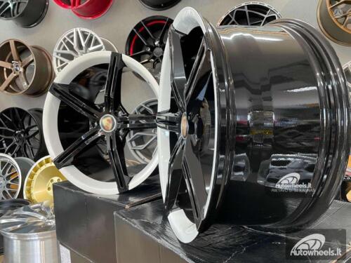 Ratlankis Forged Porsche Taycan style 21X11.5J 5X130 ET66 71.6 Gloss Black with White lip