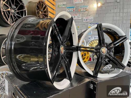 Ratlankis Forged Porsche Taycan style 21X11.5J 5X130 ET66 71.6 Gloss Black with White lip