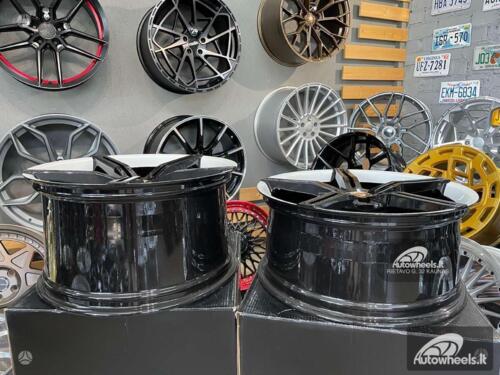 Ratlankis Forged Porsche Taycan style 21X11.5J 5X130 ET66 71.6 Gloss Black with White lip